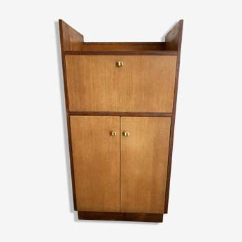 Vintage furniture secretary of the 50s in wood with hi-fi space