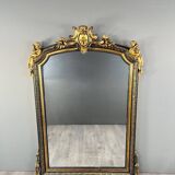 Grand Miroir à Fronton En Bois Sculpté Et Doré, Style Napoléon III