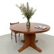 Brutalist round table in solid oak, 1960s.