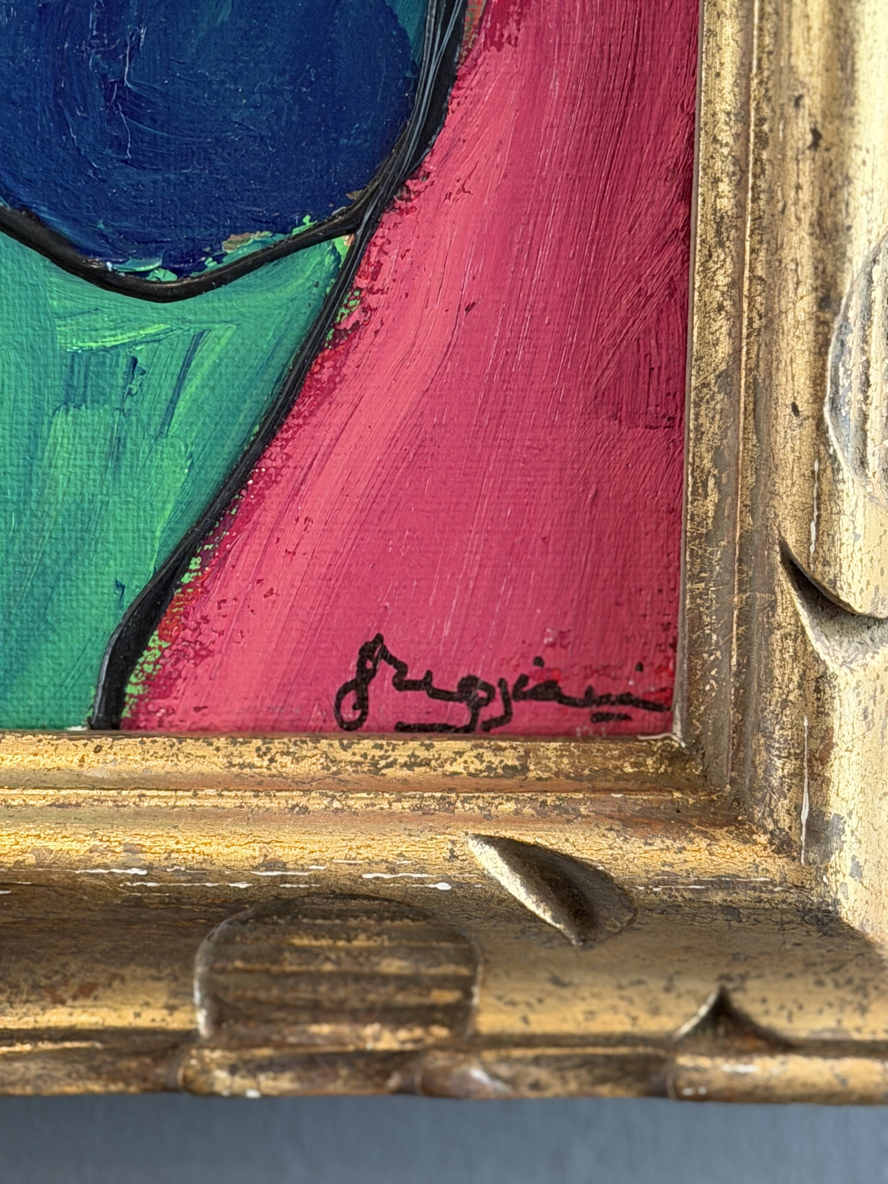 Serge reggiani, acrylic on canvas "reminder 2004" signed (1922 - 2004)