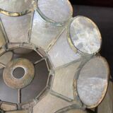 Mother-of-pearl and brass pendant lamp 1960