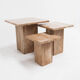 Set of mid century brown marble nesting tables