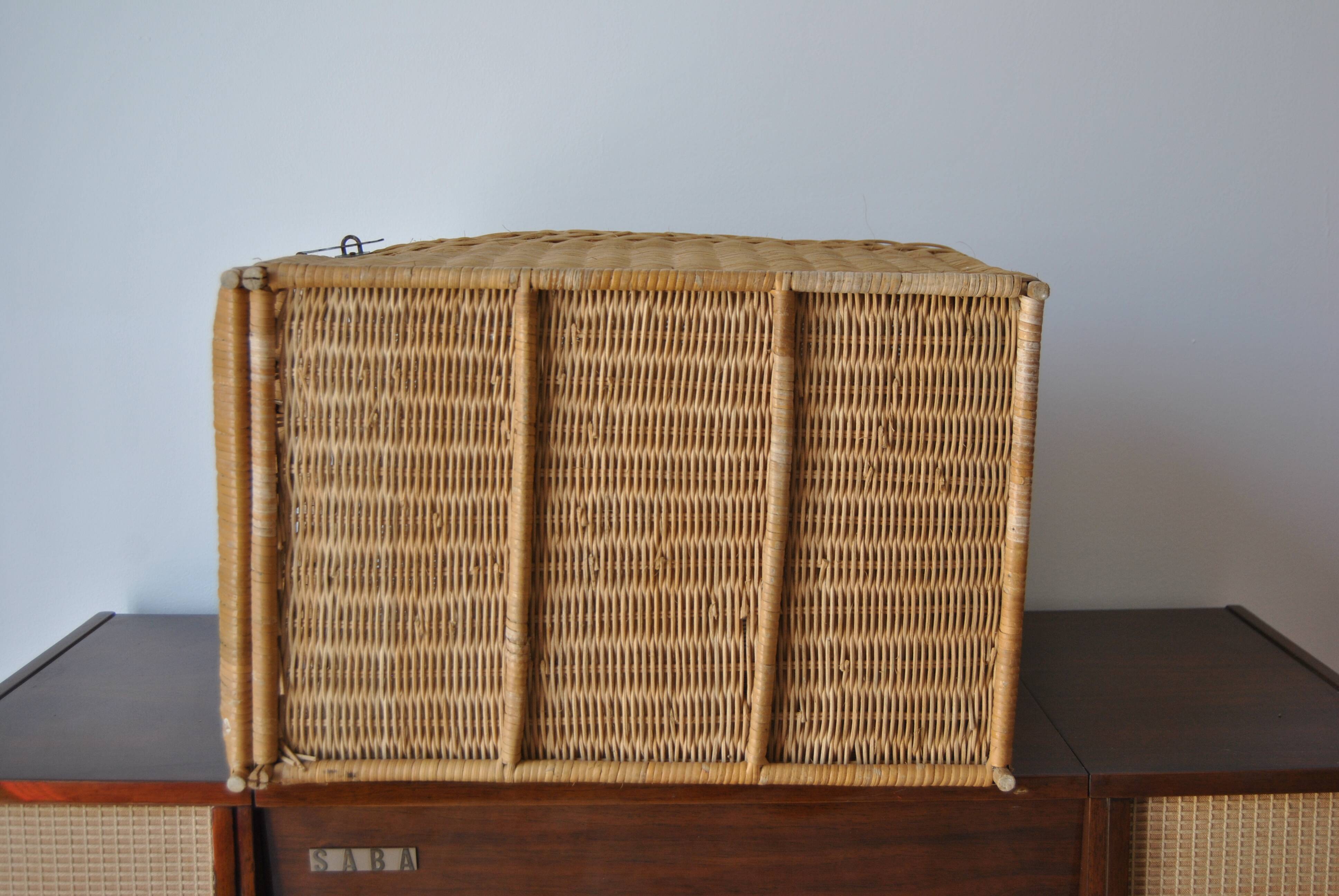 Wicker/rattan cat cage - 1970s