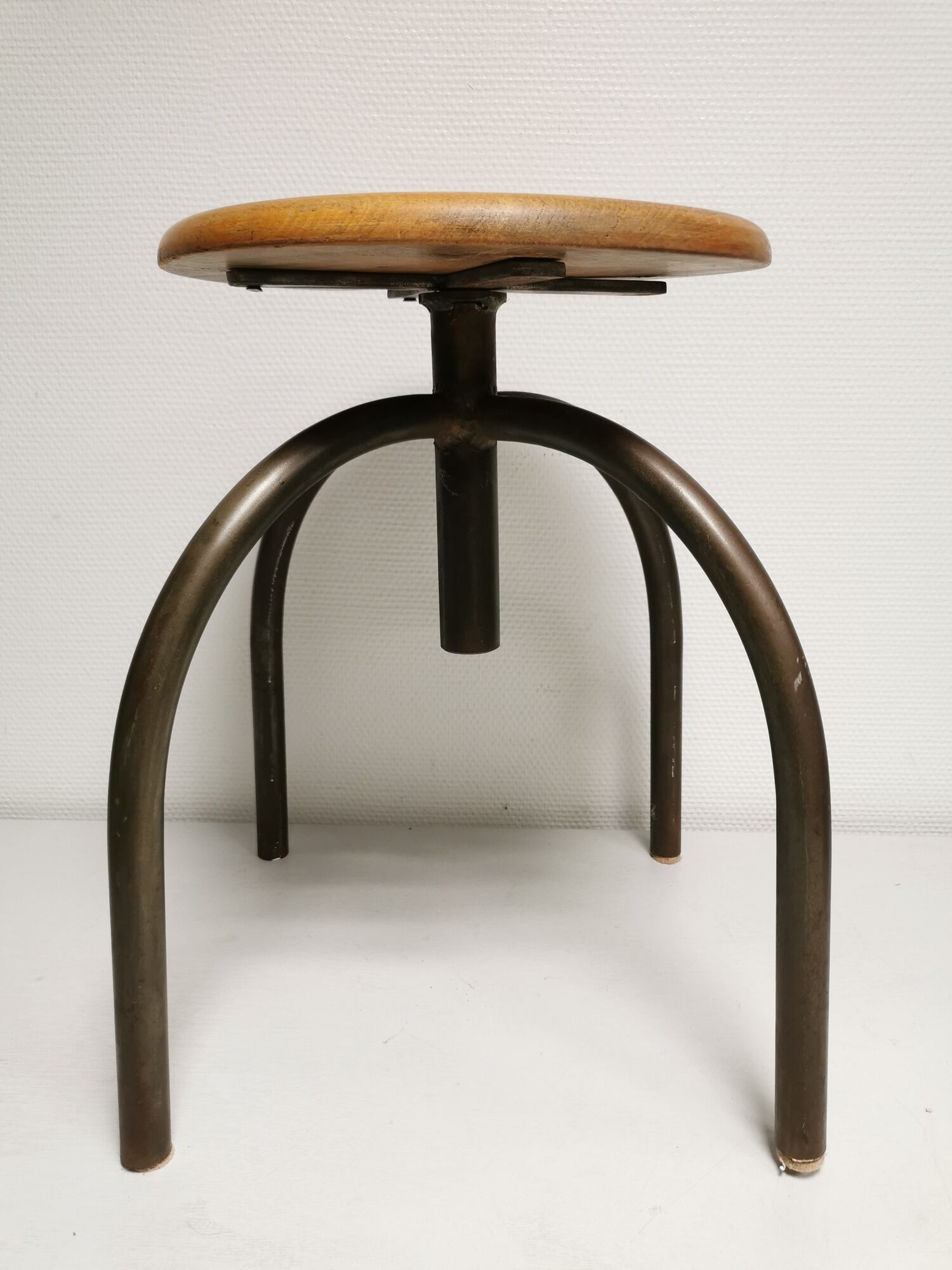 Set of 3 vintage stools of industrial style, medical office