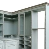 Cabina Armadio Aperta Classica in Tonalità Celeste/Grigio Perla con Isola C