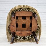 1950s, Danish lounge chair, furniture velour, ash wood legs.