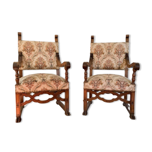 Paire de fauteuils Néo-Renaissance,