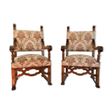 Pair of Neo-Renaissance armchairs, circa 1870