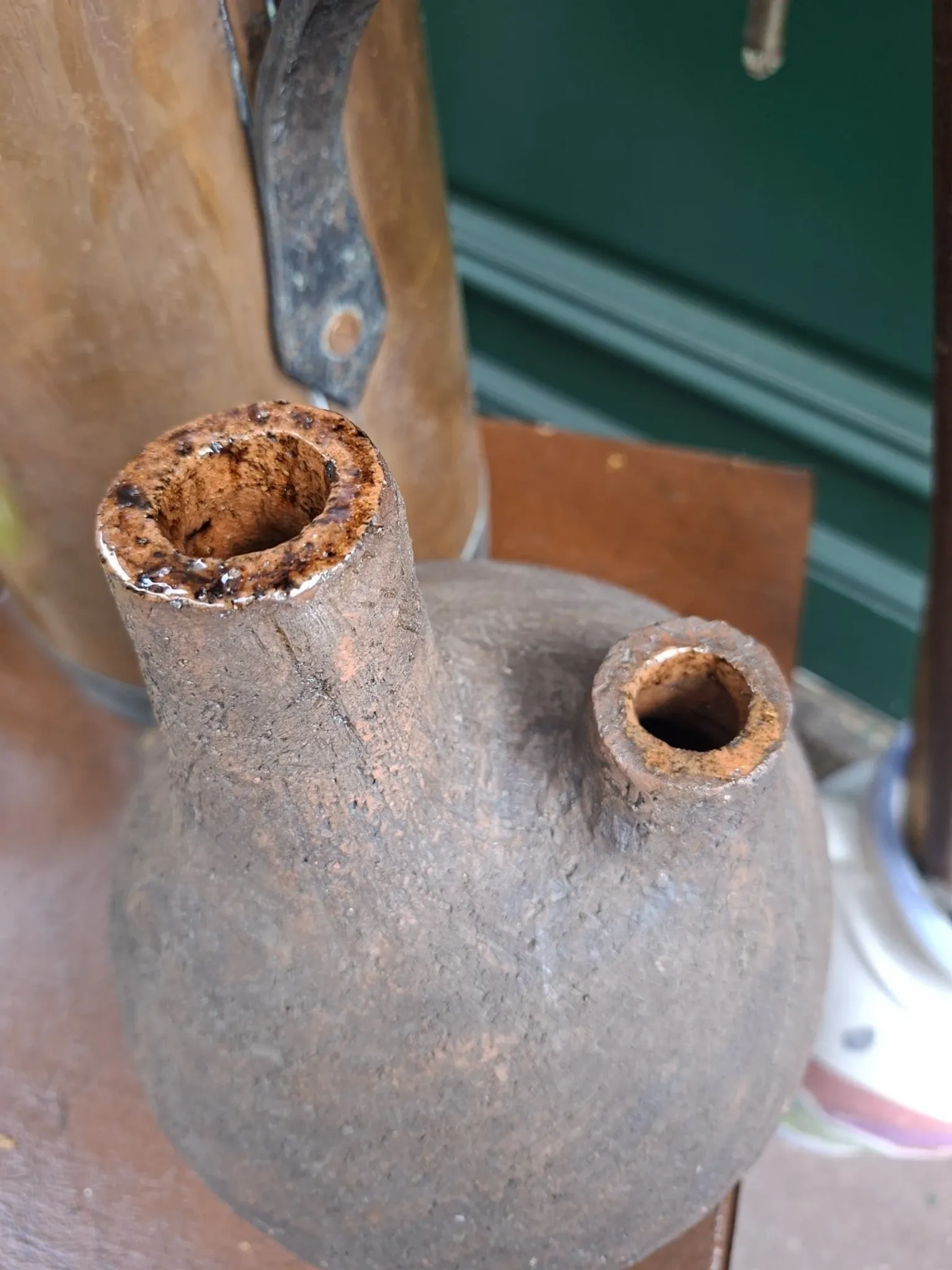 Brutalist Double Ceramic Vase