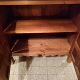 Small solid walnut pedestal sideboard