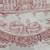 Grande assiette creuse terre de fer ou petit plat rond creux ancien Moulin des loups modèle Dentelle