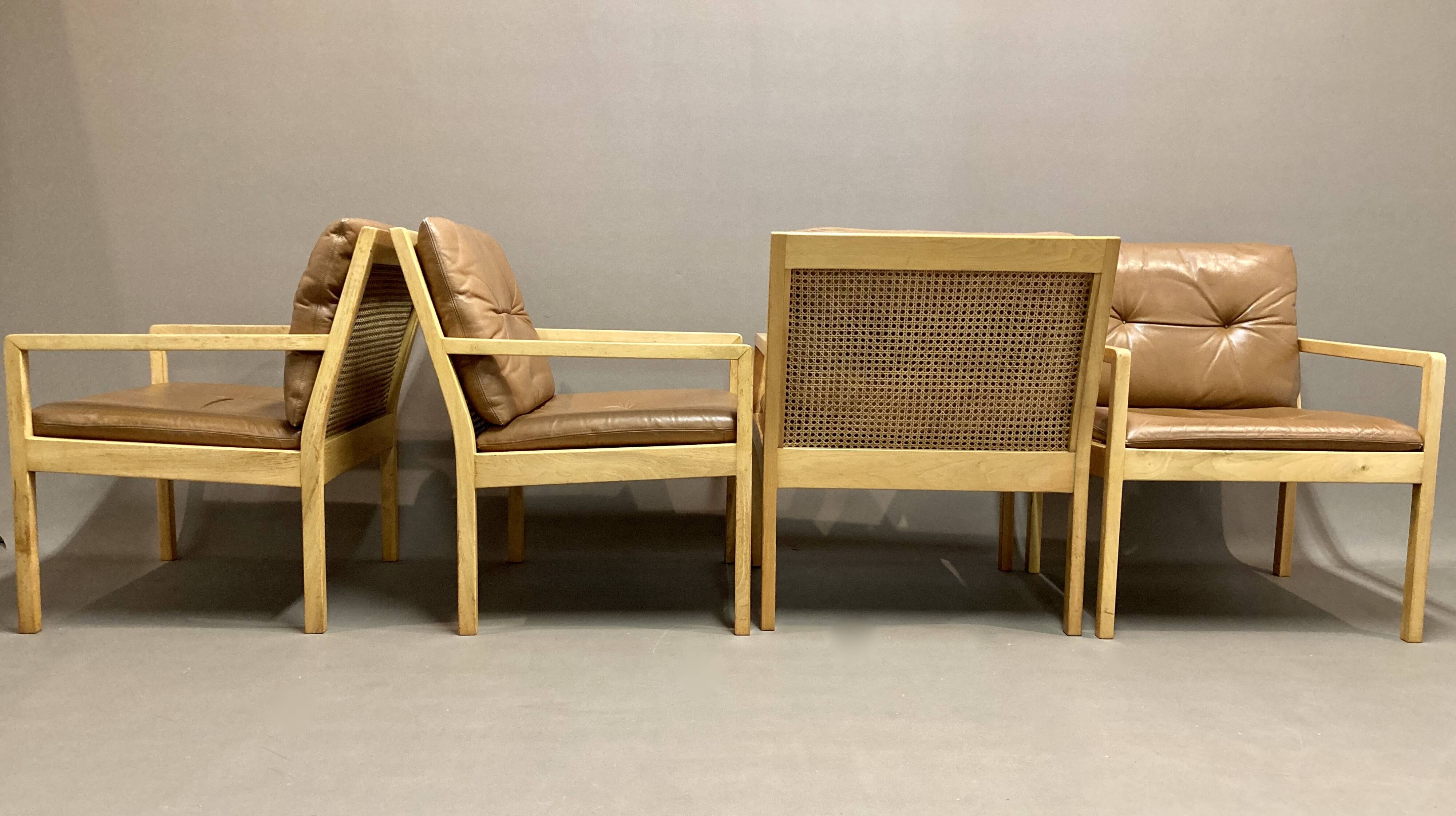 Leather armchair "Bernt Petersen" Scandinavian design 1960.