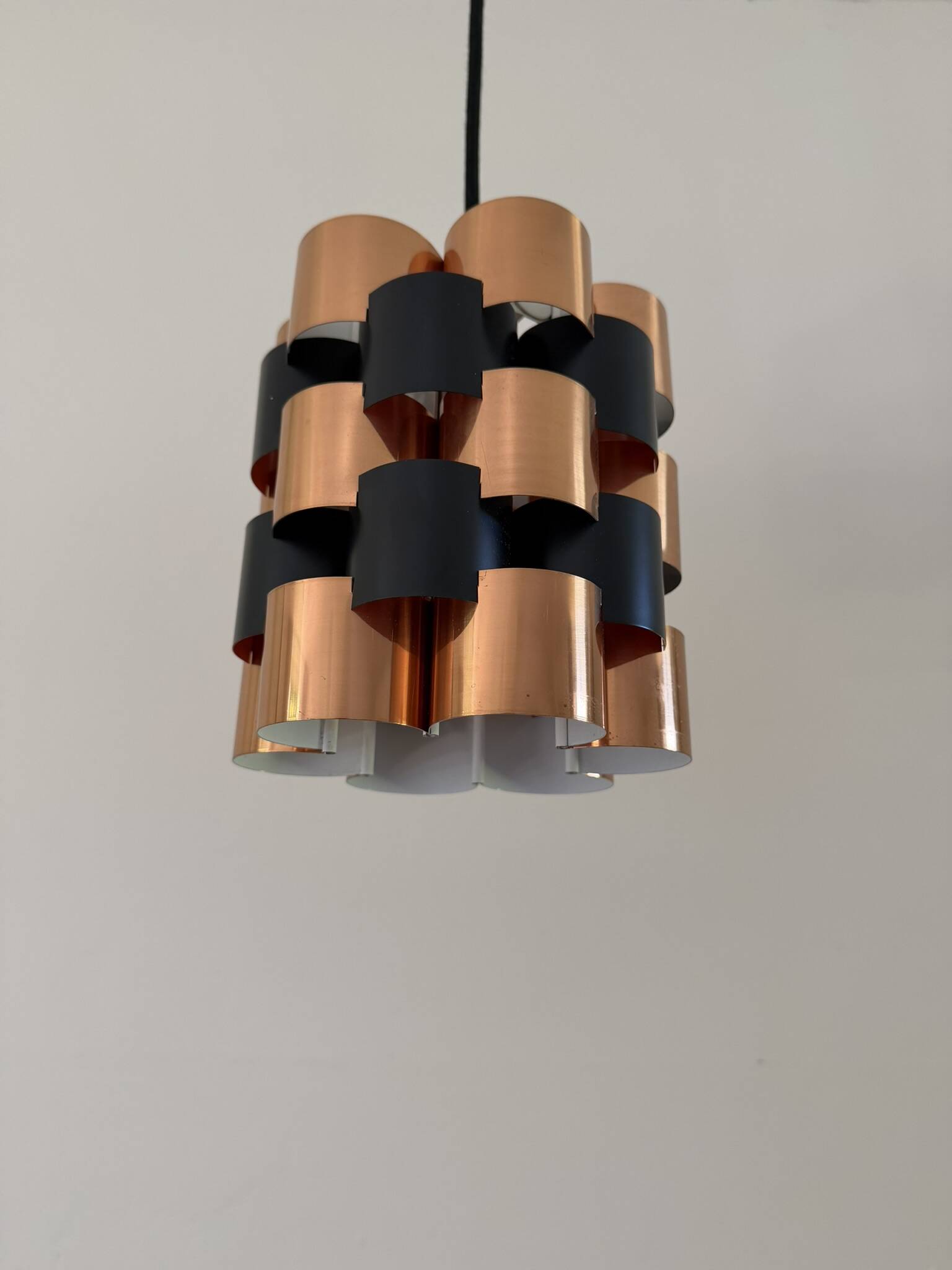 Lampe suspendue en laiton Coronell Elektro vintage de Werner Schou