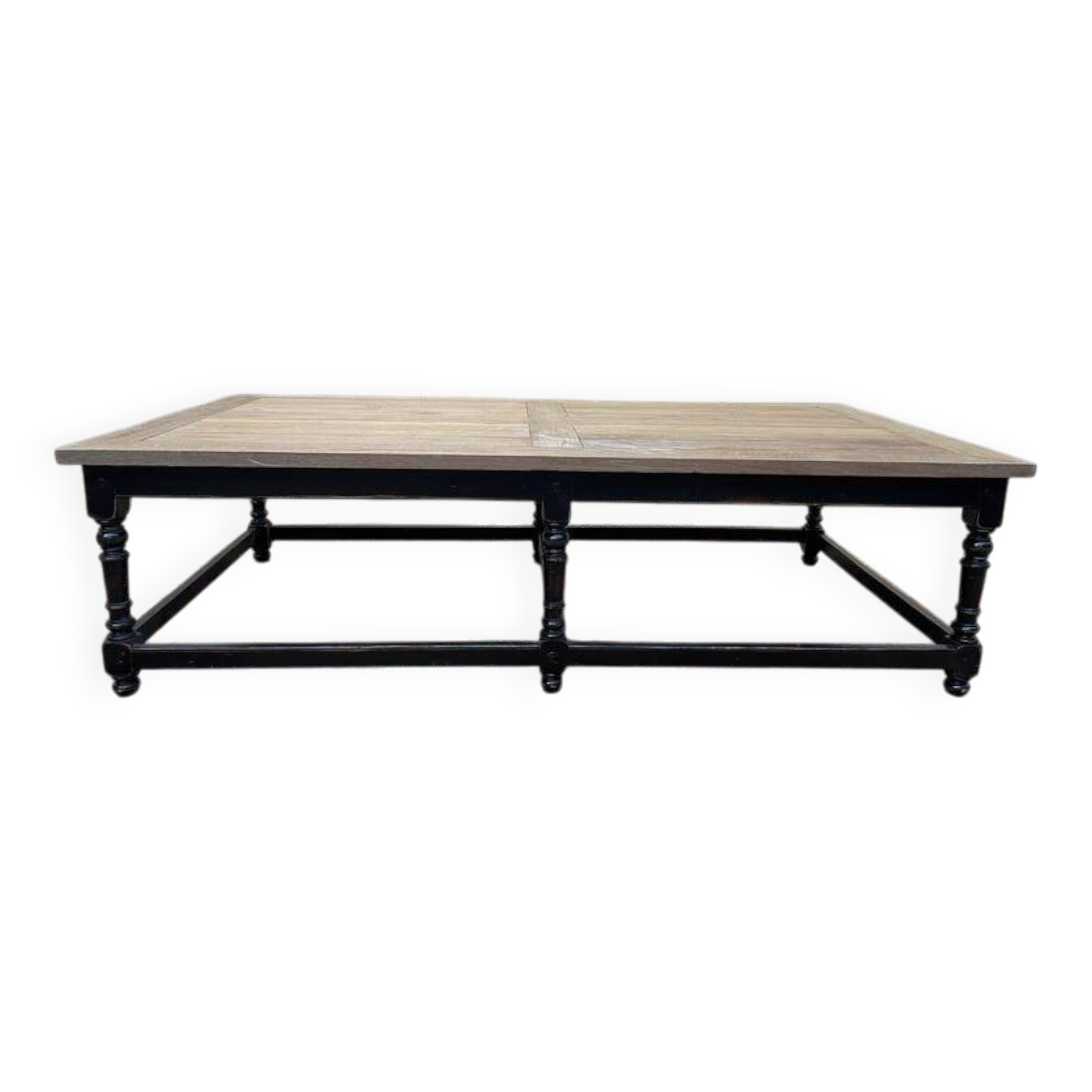 Table basse de style Louis XV chêne et noir
