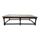 Table basse de style Louis XV chêne et noir