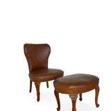 Set of the side chairs and stool for leg, 1950s.