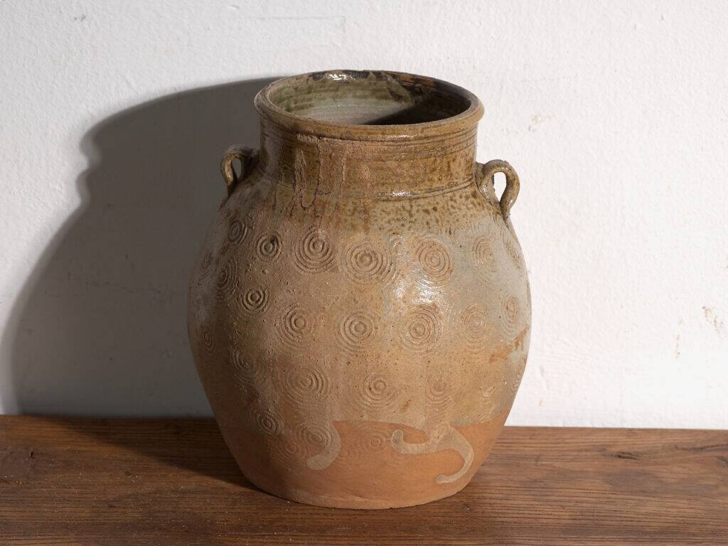 Vase ancien chinois en grès émaillé – Chine, vers 1900