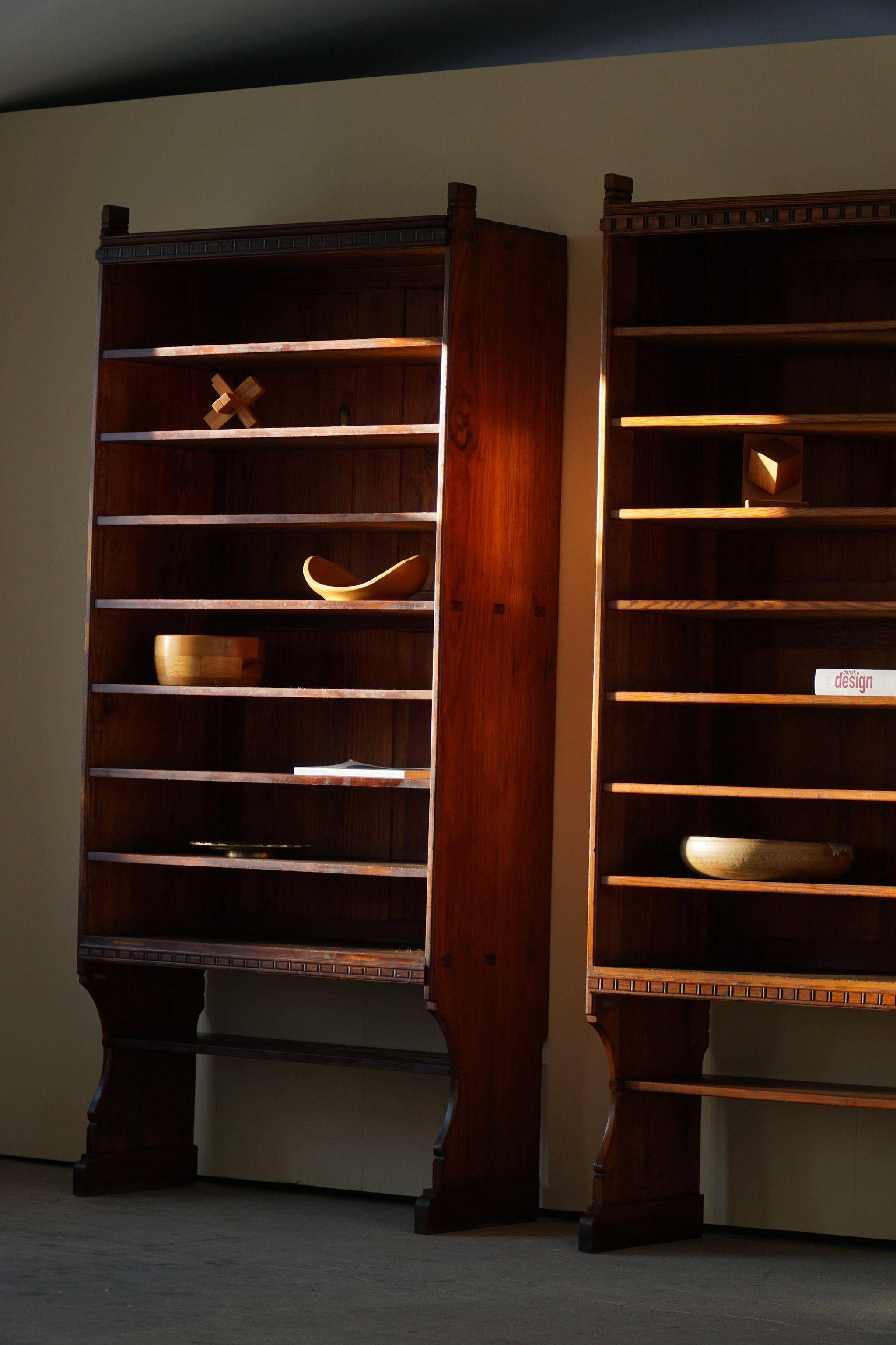 Martin Nyrop Library by Rud. Rasmussen in Oregon pine, Danish Modern, 1905