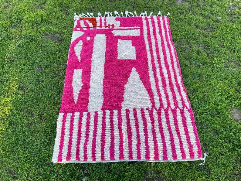 Small handmade wool rug 100cm x 50cm