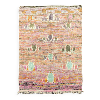 Grand tapis salon ou chambre berbere multicolore en laine neuf 200x300 cm