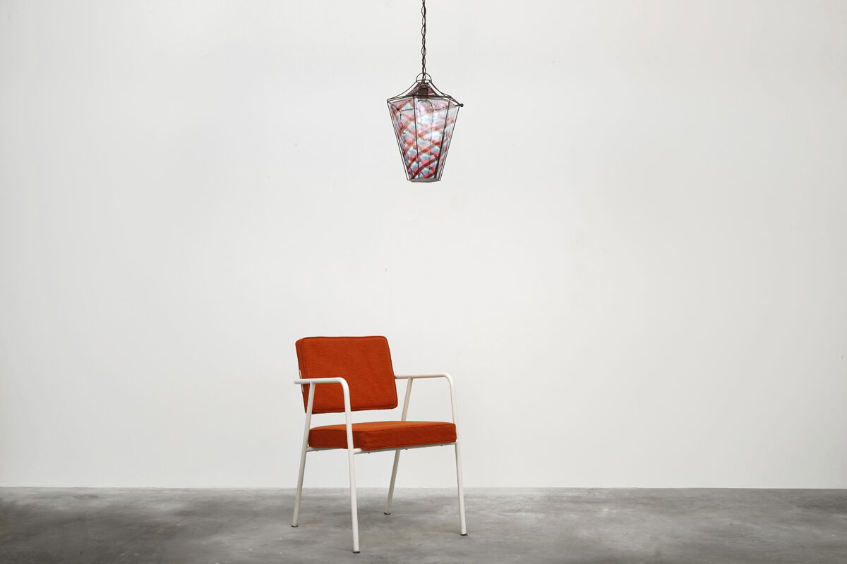 Murano Bianconi glass lantern suspension for Venini circa 1950