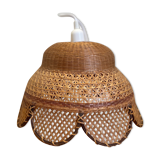 Vintage rattan and wicker pendant light