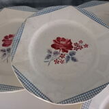 Lot of 6 flat plates Digoin Sarreguemines