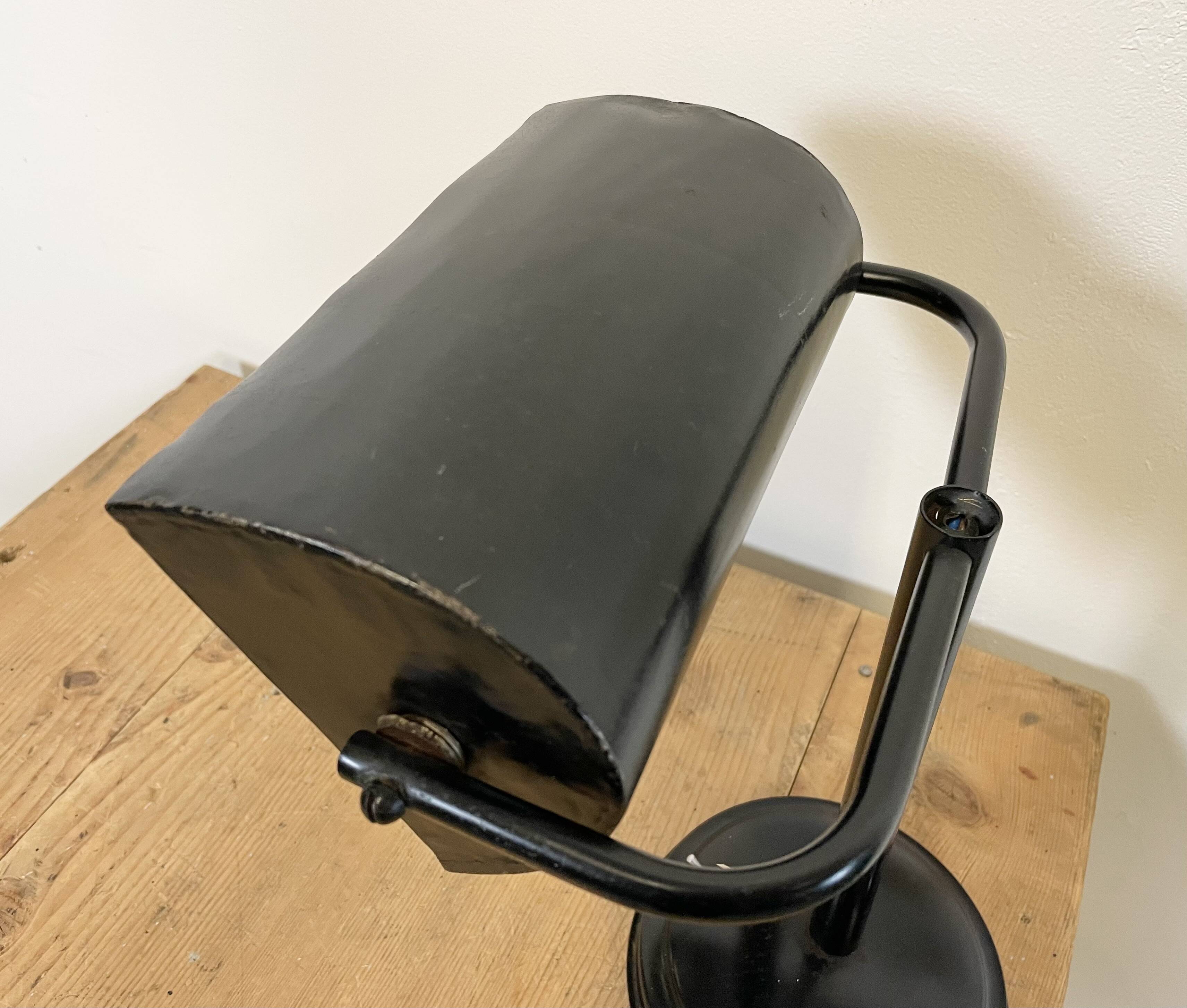Vintage Black Bankers Desk Lamp, 1950s
