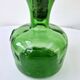 Vintage Italian Glass Carafe Empoli Green with Lid Seal Fleur de Lys