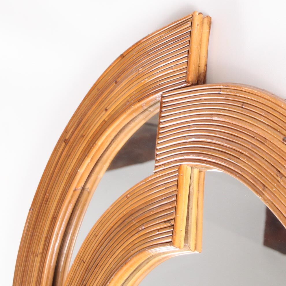 Large rattan mirror