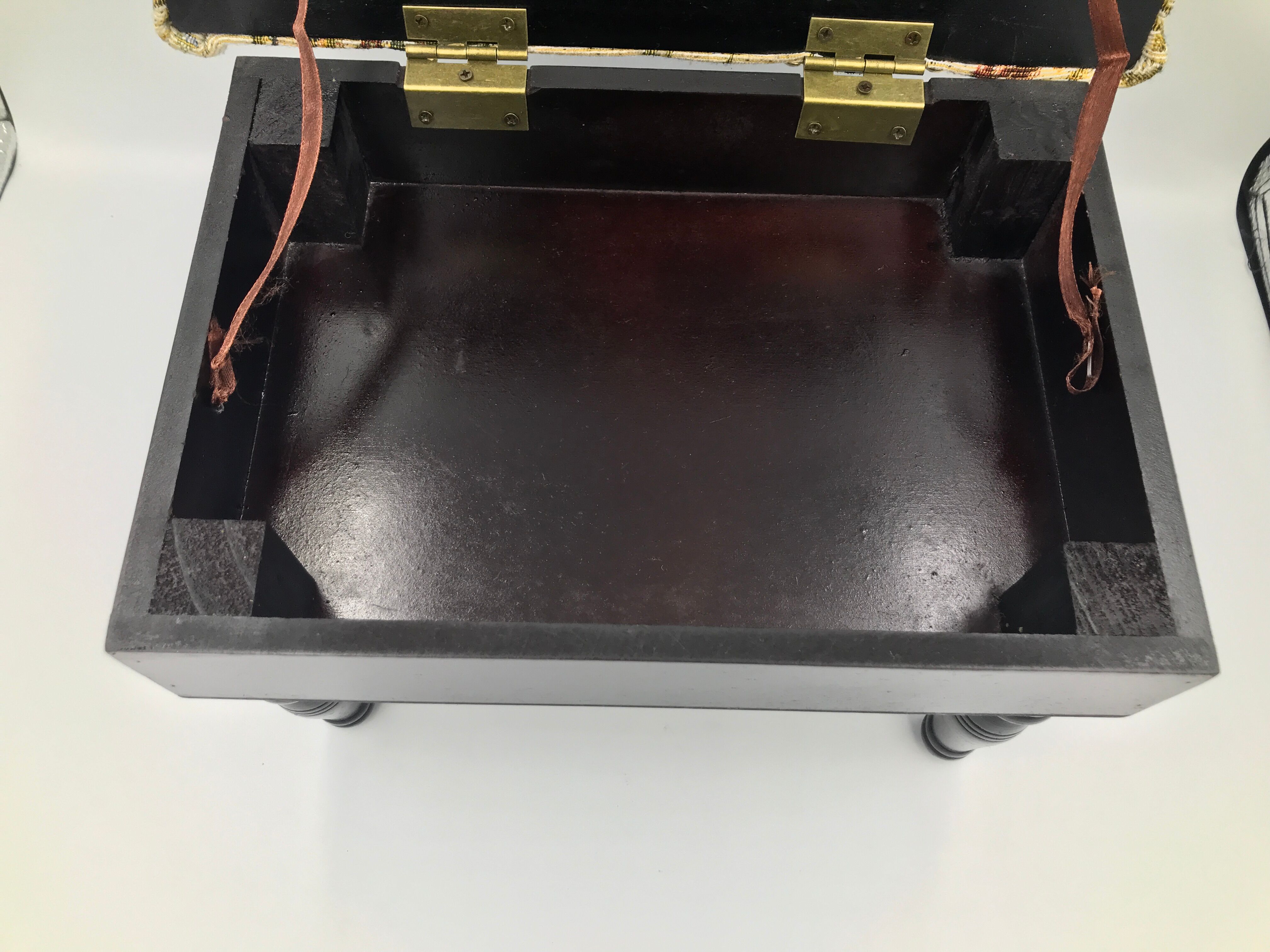 Foot rest chest studded fabric vintage studded