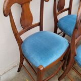 Set of 6 directoire style velvet chairs
