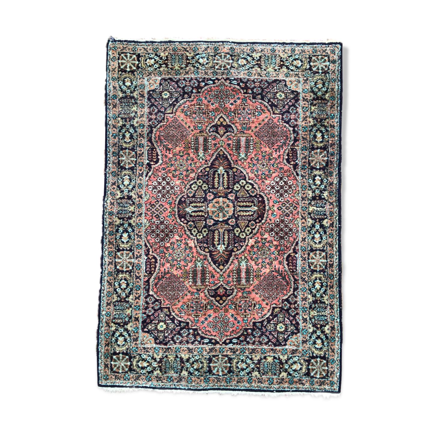 Tapis en soie à caisson 123x84 cm