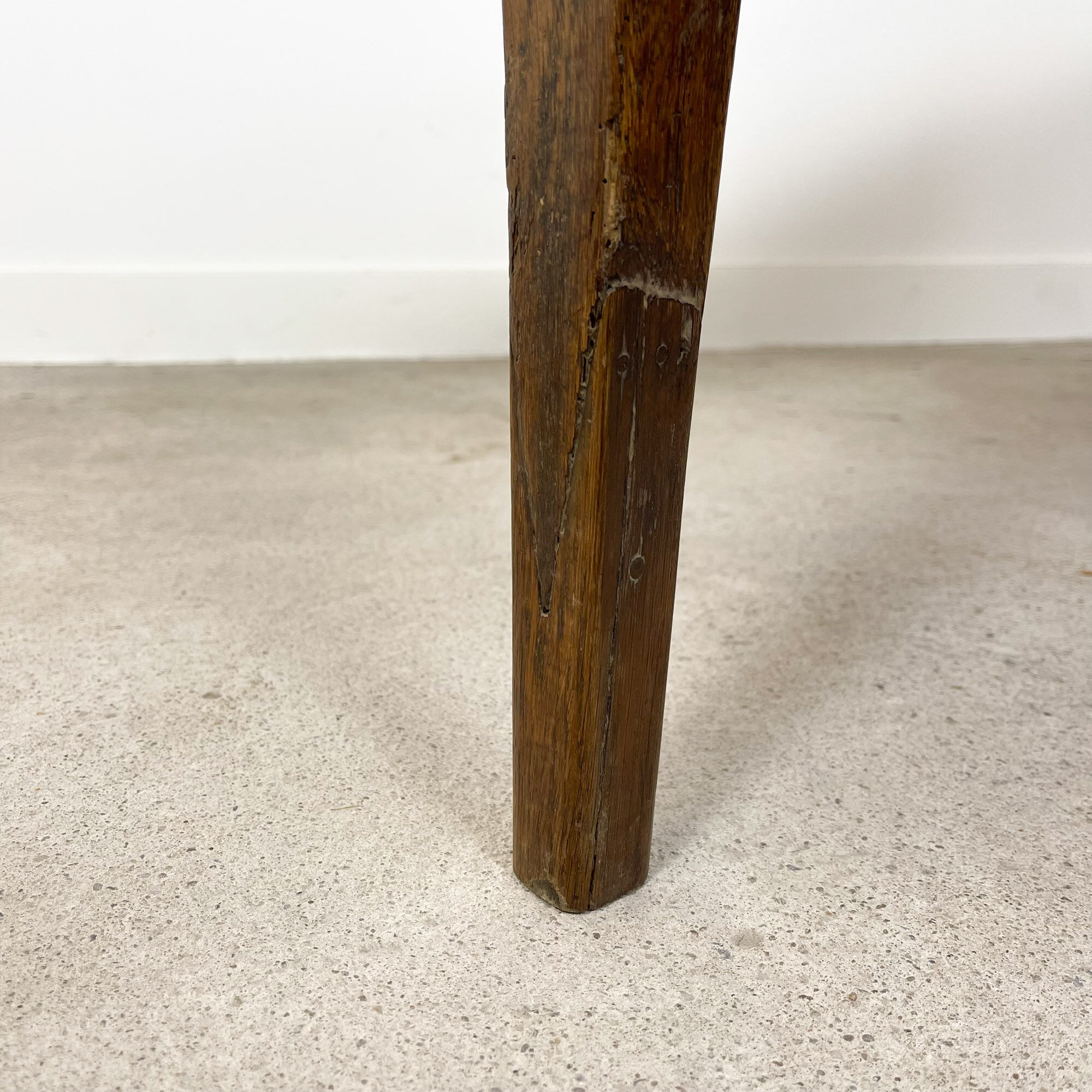 French antique dining table oak and pine