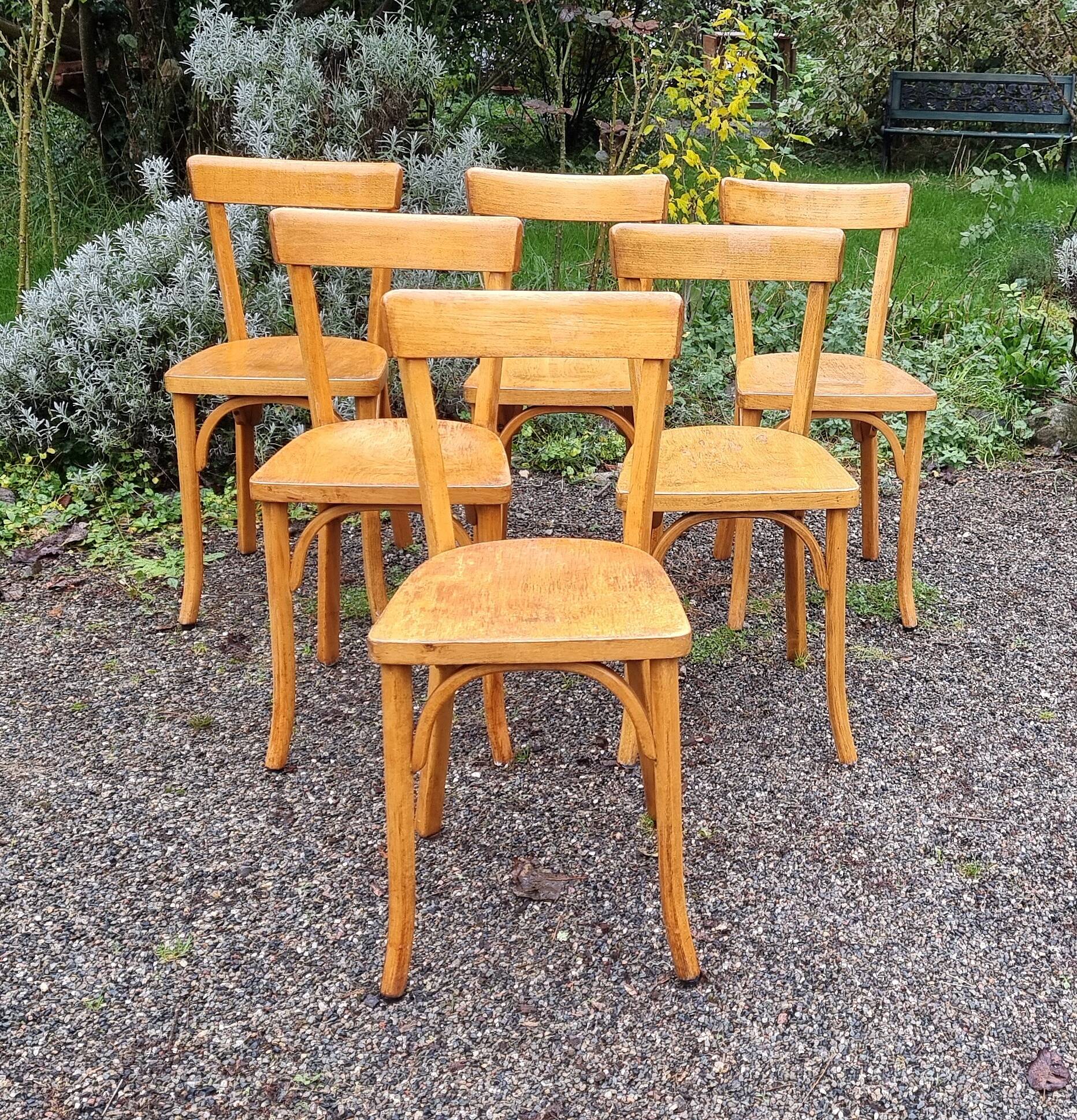 6 Baumann chairs no. 55, 1950s