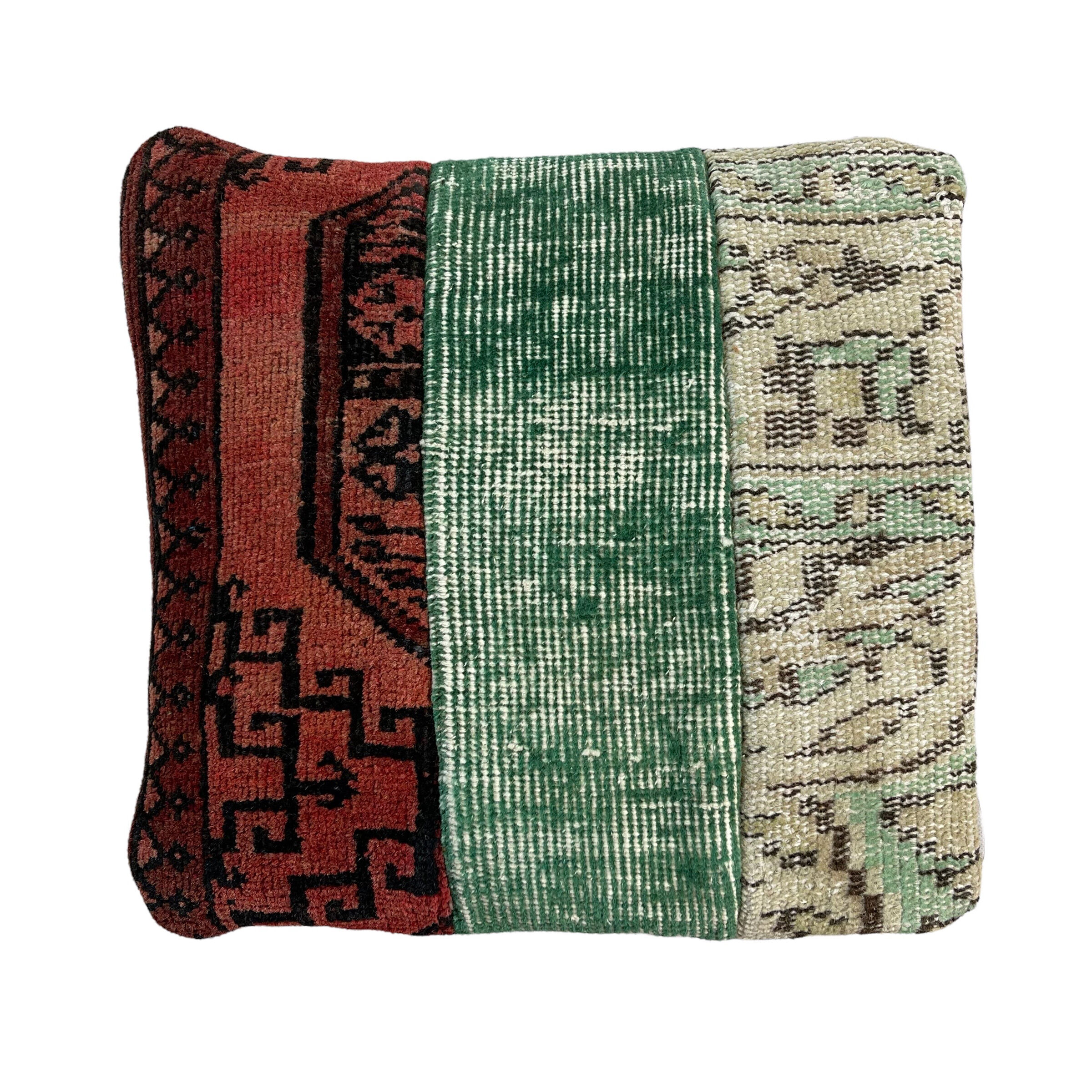 Turkish patchwork rug cushion cover 40x40 cm