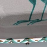 Large vintage ceramic dish depicting a bird - robert picault