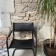 Fauteuil métal laqué noir