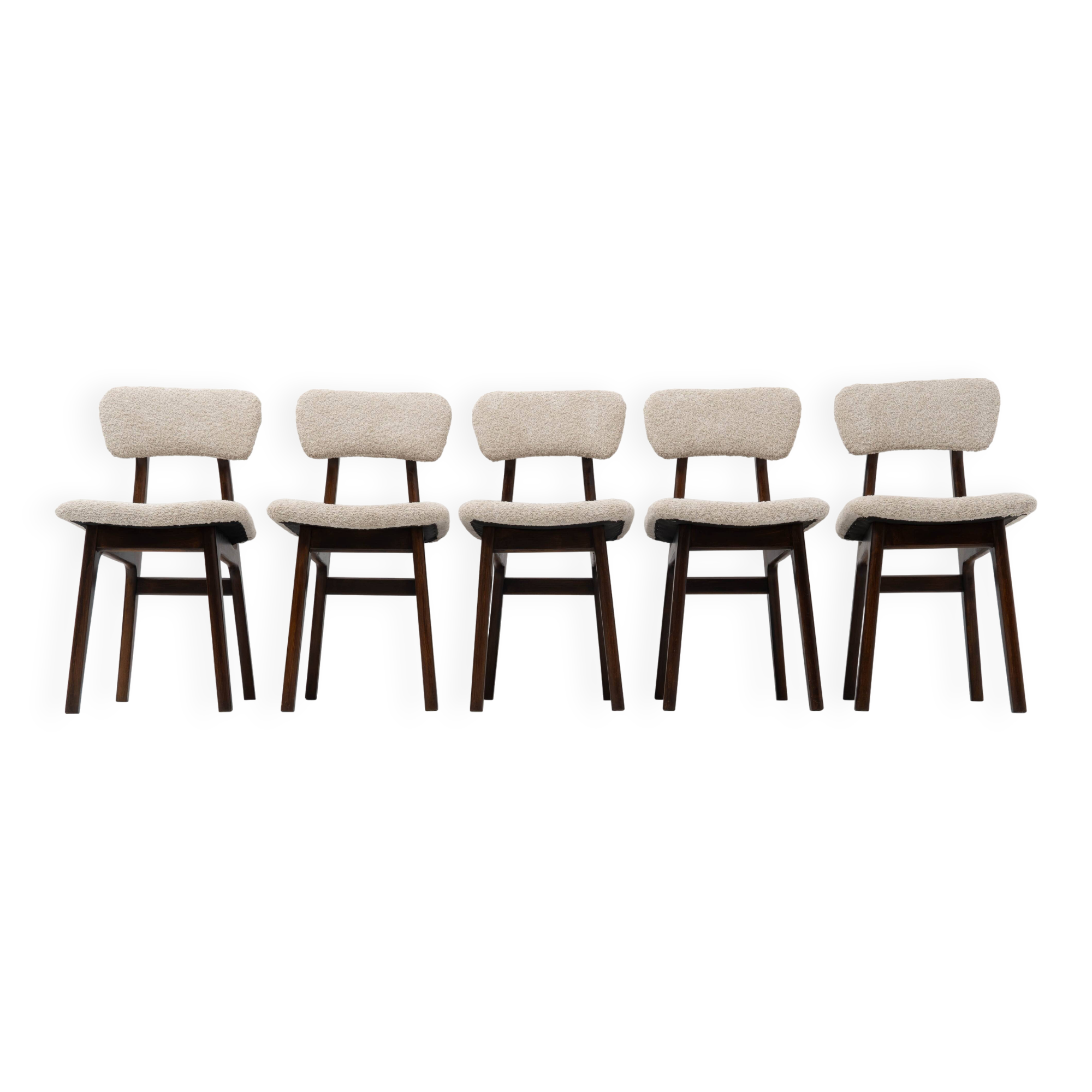 Set of 5 chairs design R. Hałas Vintage Poland 1970s
