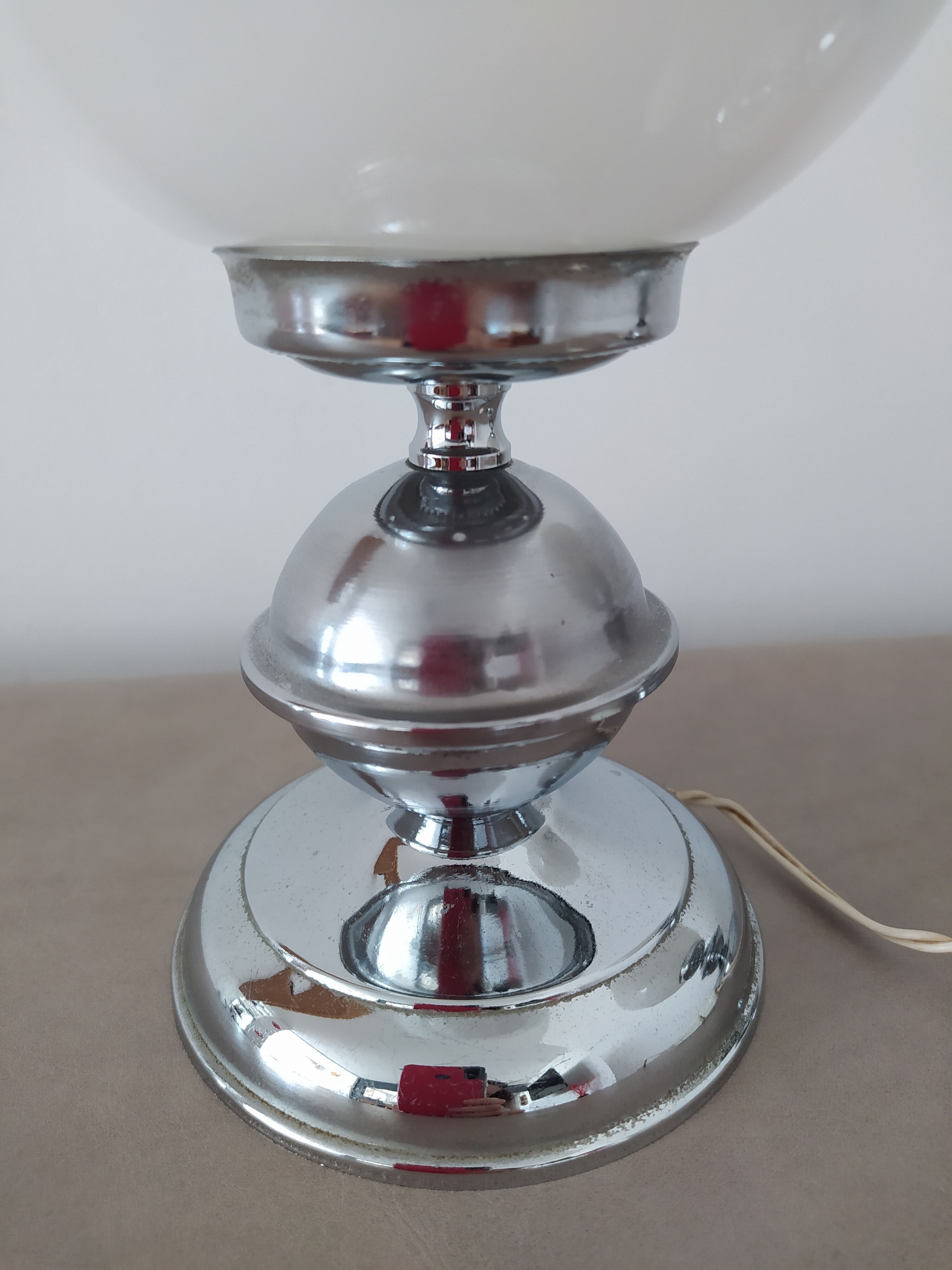 Pair of vintage opaline lamps