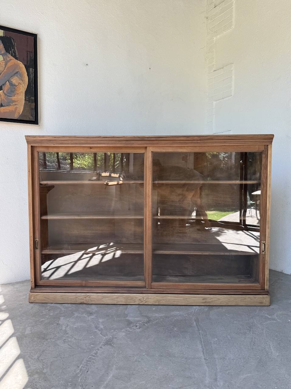 Enfilade vitrée en chêne, années 50