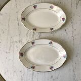 Duo of raviers digoin sarreguemines small flowers 50s