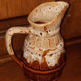 Flaming pitcher-scale ceramic barrel-shaped from the Faiencerie Revol