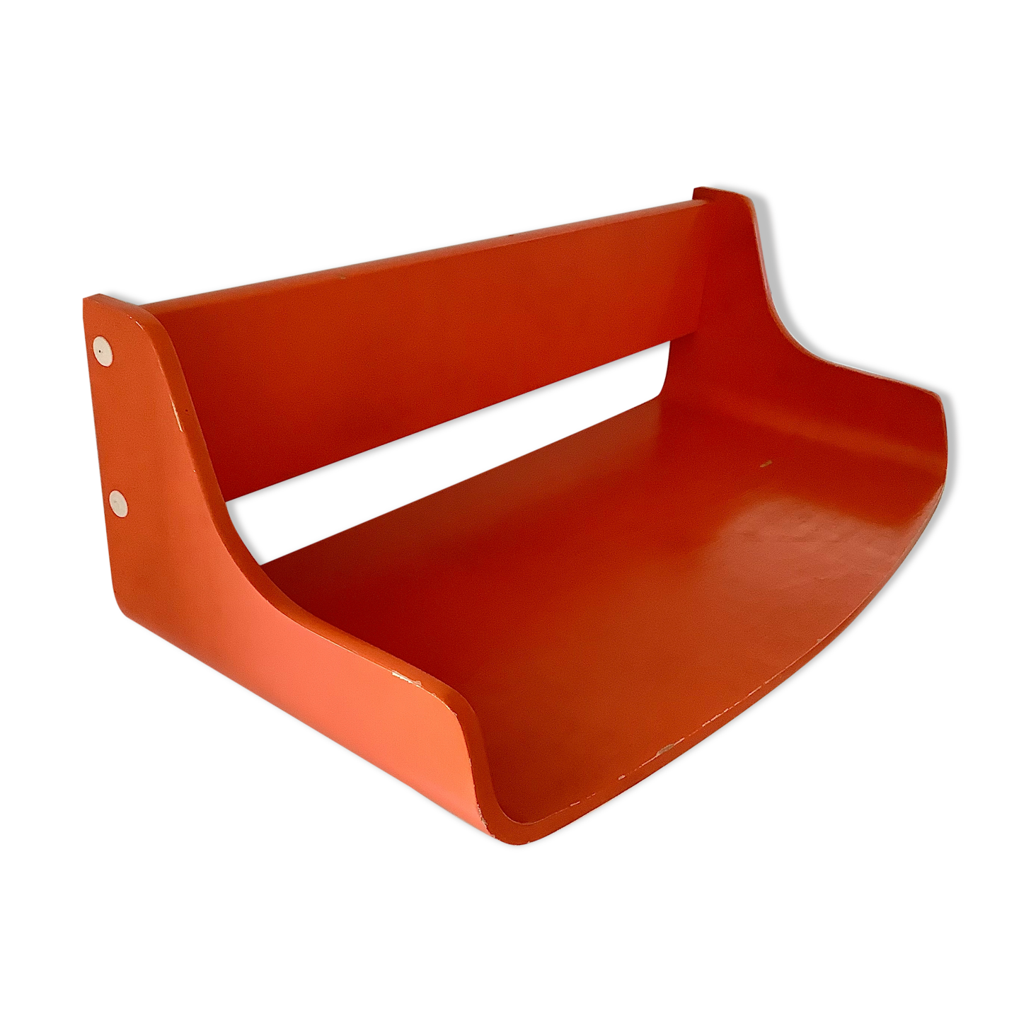 Wall coat rack with its Tablet Space Age year 70 orange Shonbuch