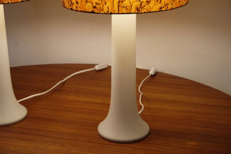 Pair of glass lamps by Luxus, Sweden 1970