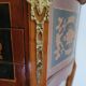 Louis XV bedside table or gueridon with floral motifs, 19th century.