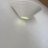 Vintage white lacquered metal and glass wall light, Denmark 1970s