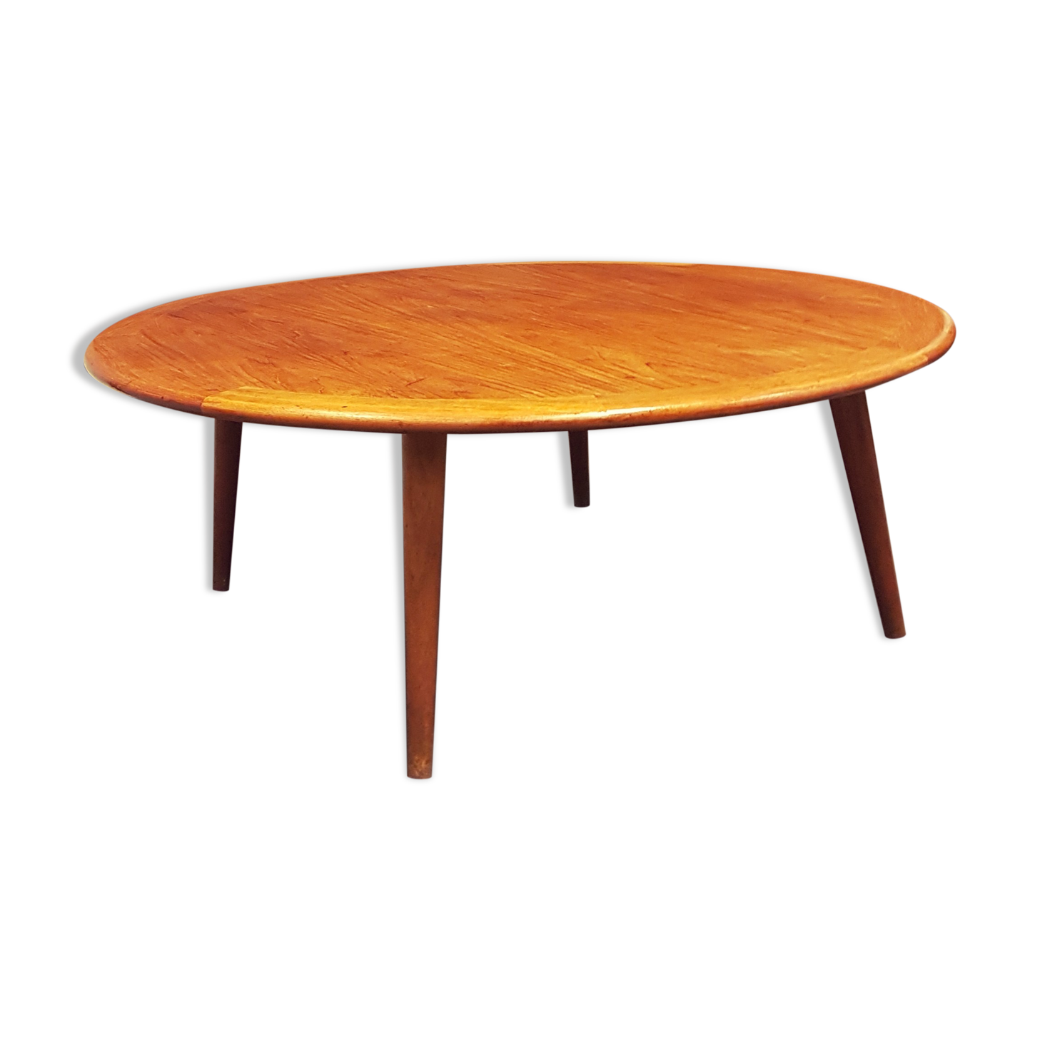 Round oak coffee table from H. Pander & Zn, the Netherlands 1950