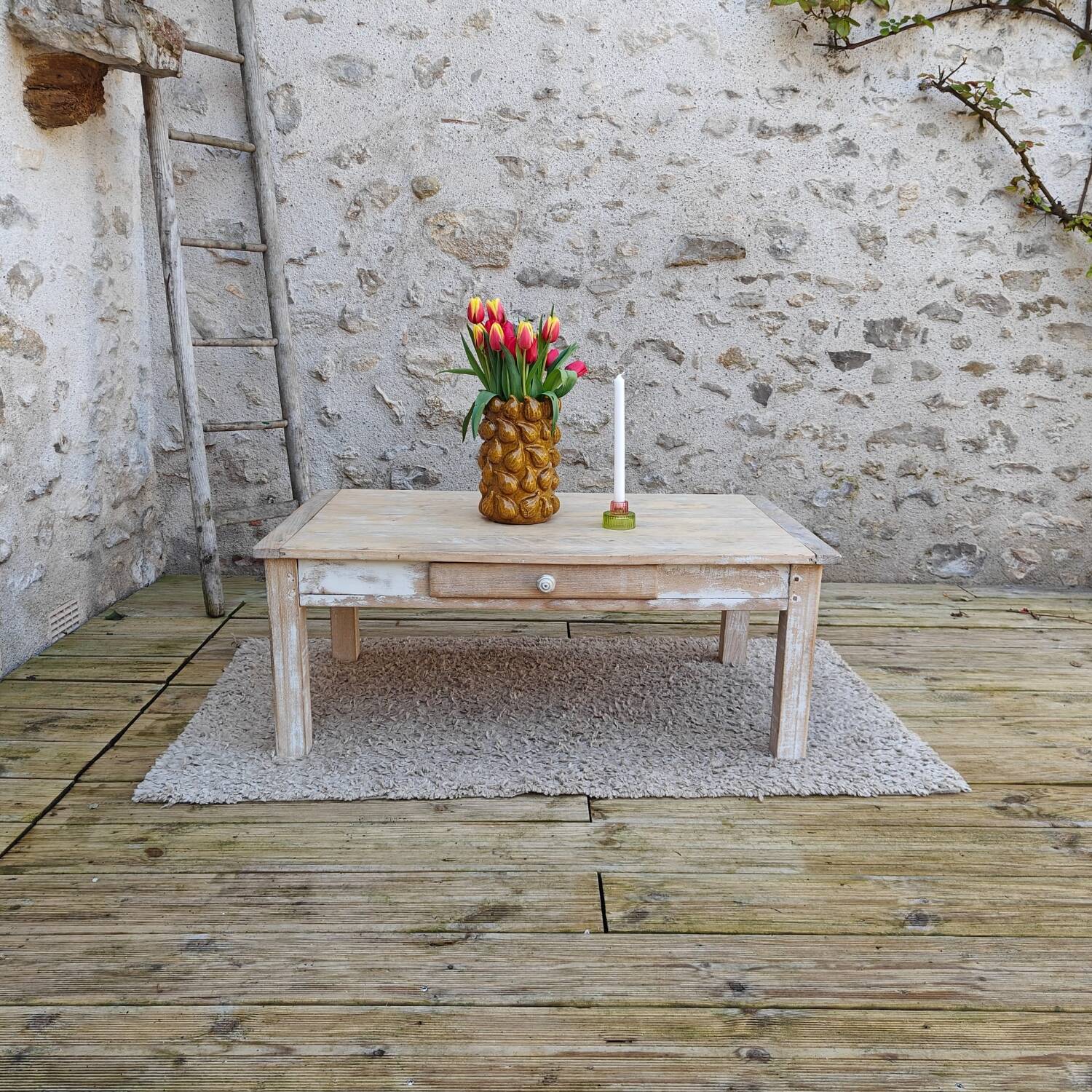 Patinated country coffee table