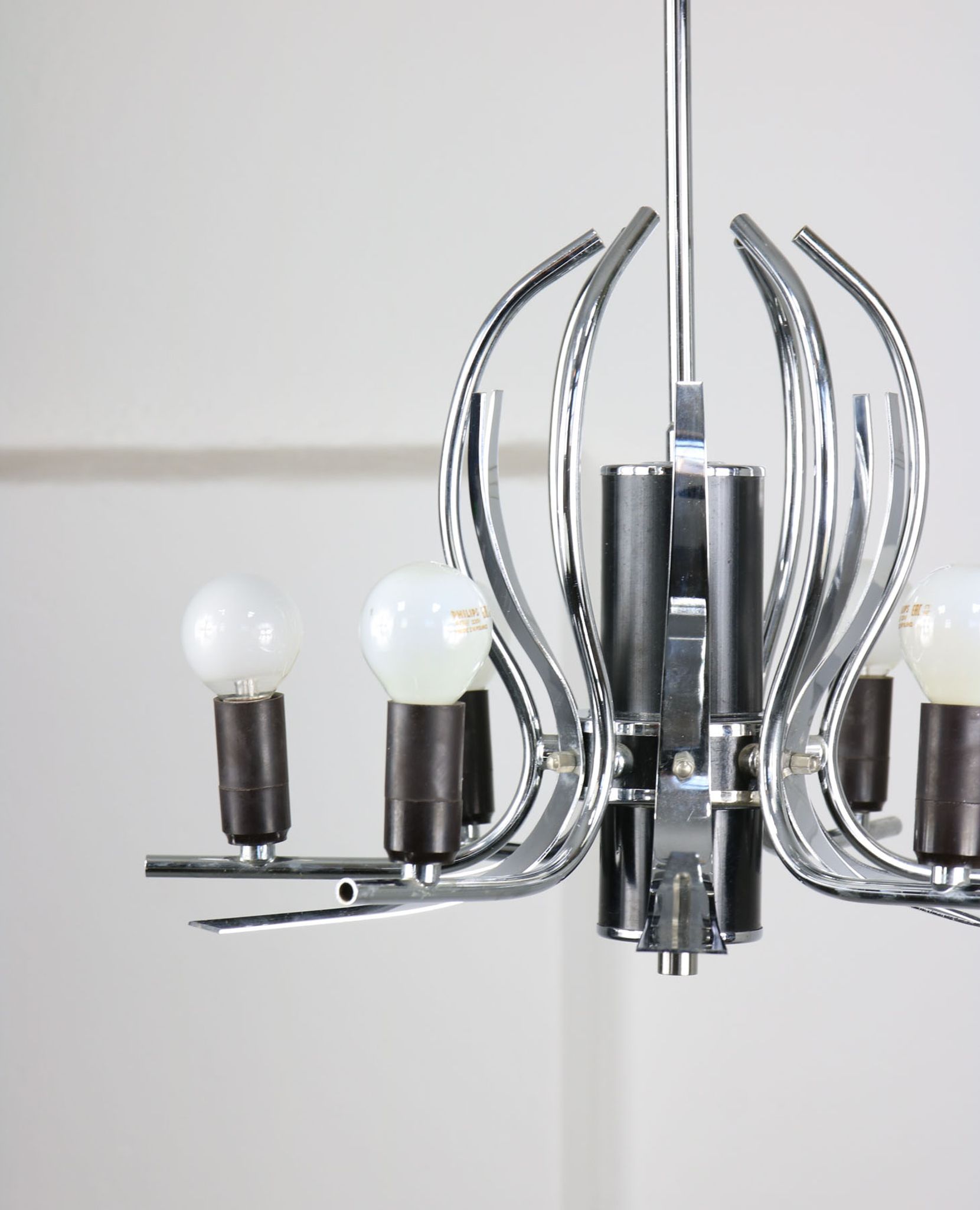 Lustre vintage en forme de cygne chromé, années 70